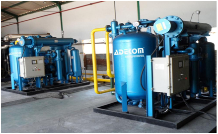 Water-cooled natural gas compressor & Regenerative Desiccant Air Dryer Indonesia use site